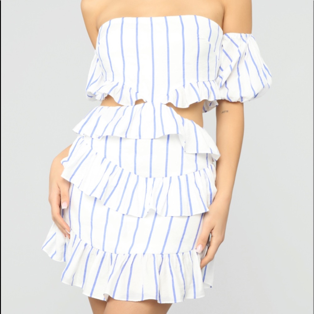 Striped cut out dress